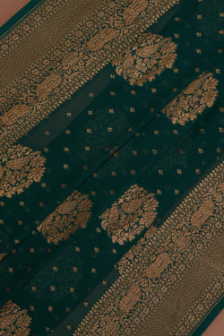 Image of Banarasi Georgette Teal Green Saree