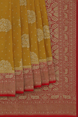 Image of Banarasi Georgette Mustard Saree