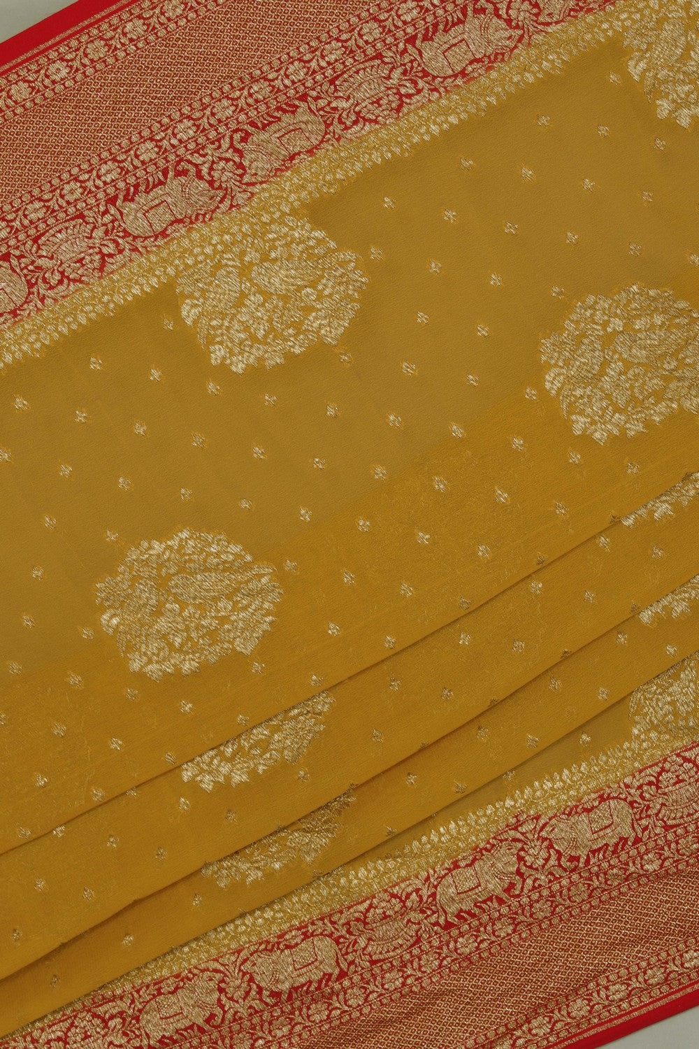 Banarasi Georgette Mustard Saree