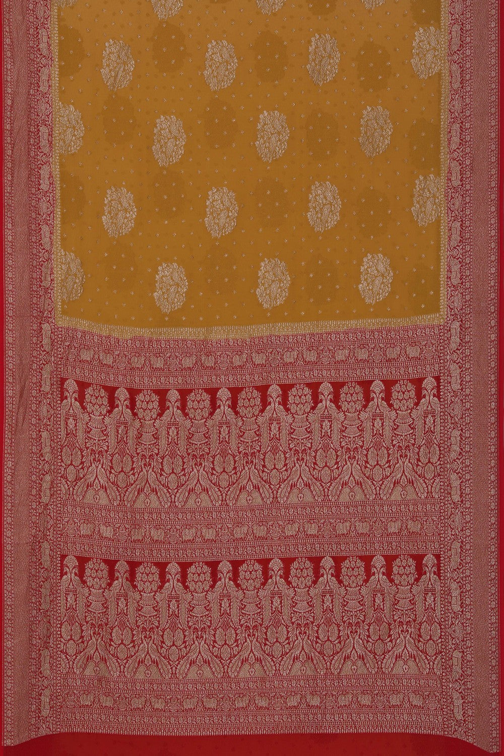Image of Banarasi Georgette Mustard Saree