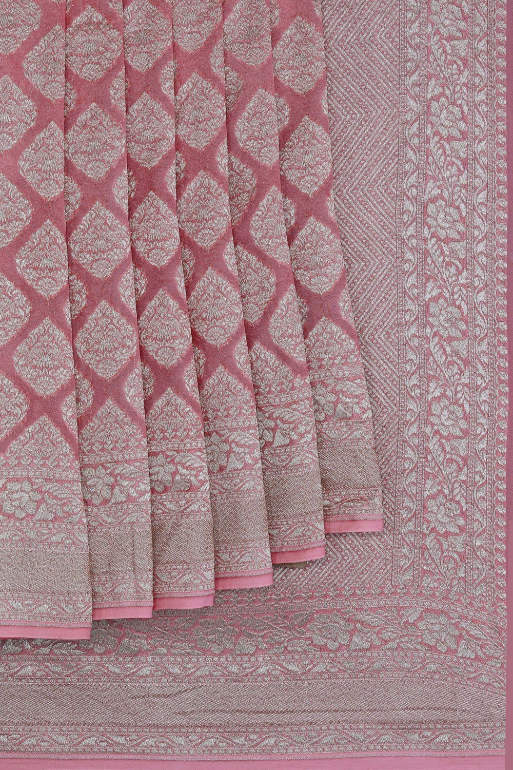 Banarasi Georgette Pink Saree