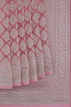 Image of Banarasi Georgette Pink Saree