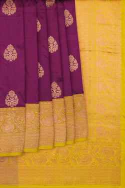 Image of Banarasi Katan Silk Purple Saree