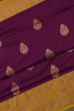 Image of Banarasi Katan Silk Purple Saree