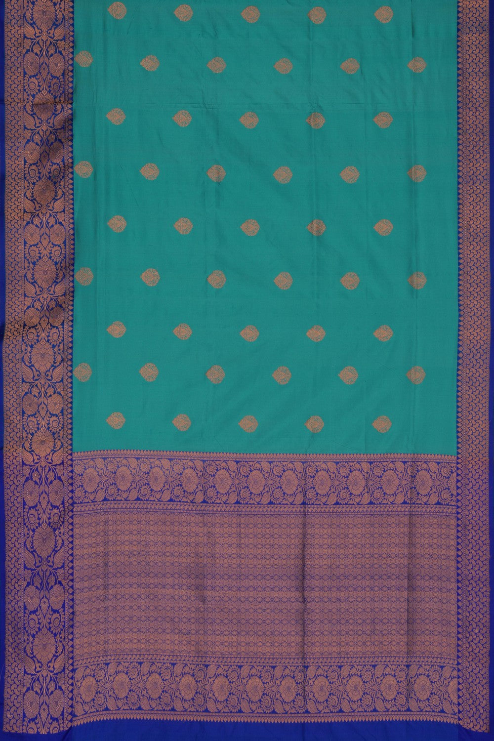 Image of Banarasi Katan Silk Blue Saree