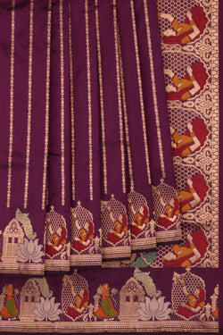 Image of Banarasi Silk Violet Saree