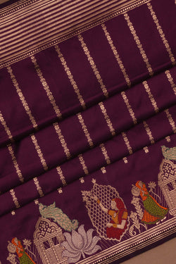 Image of Banarasi Silk Violet Saree