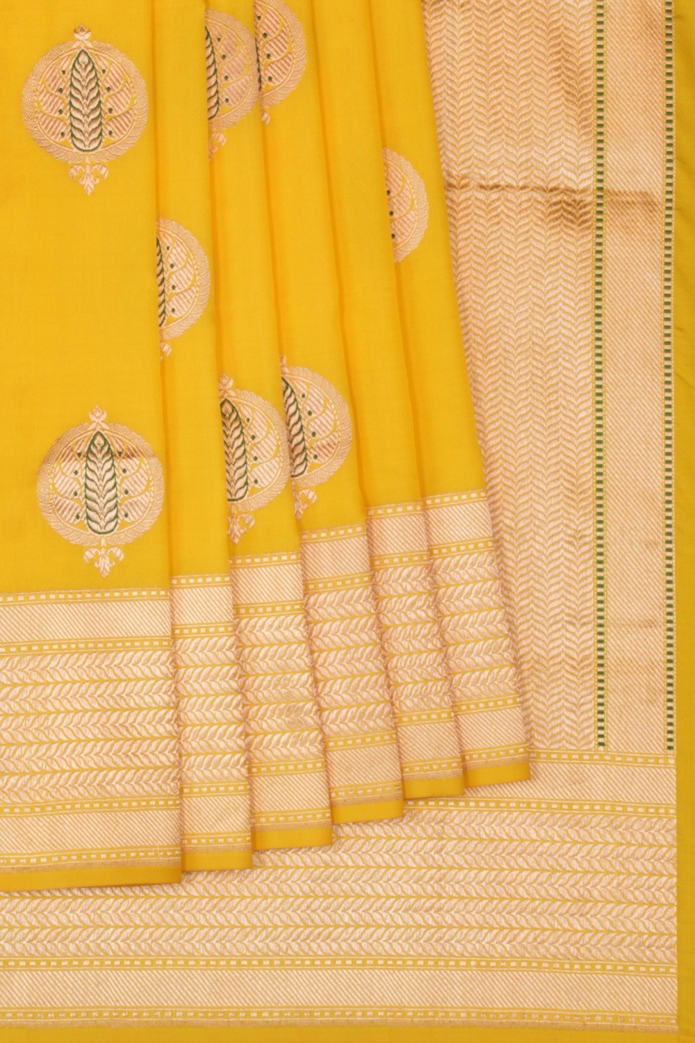 Banarasi Katan Silk Spring Yellow Saree