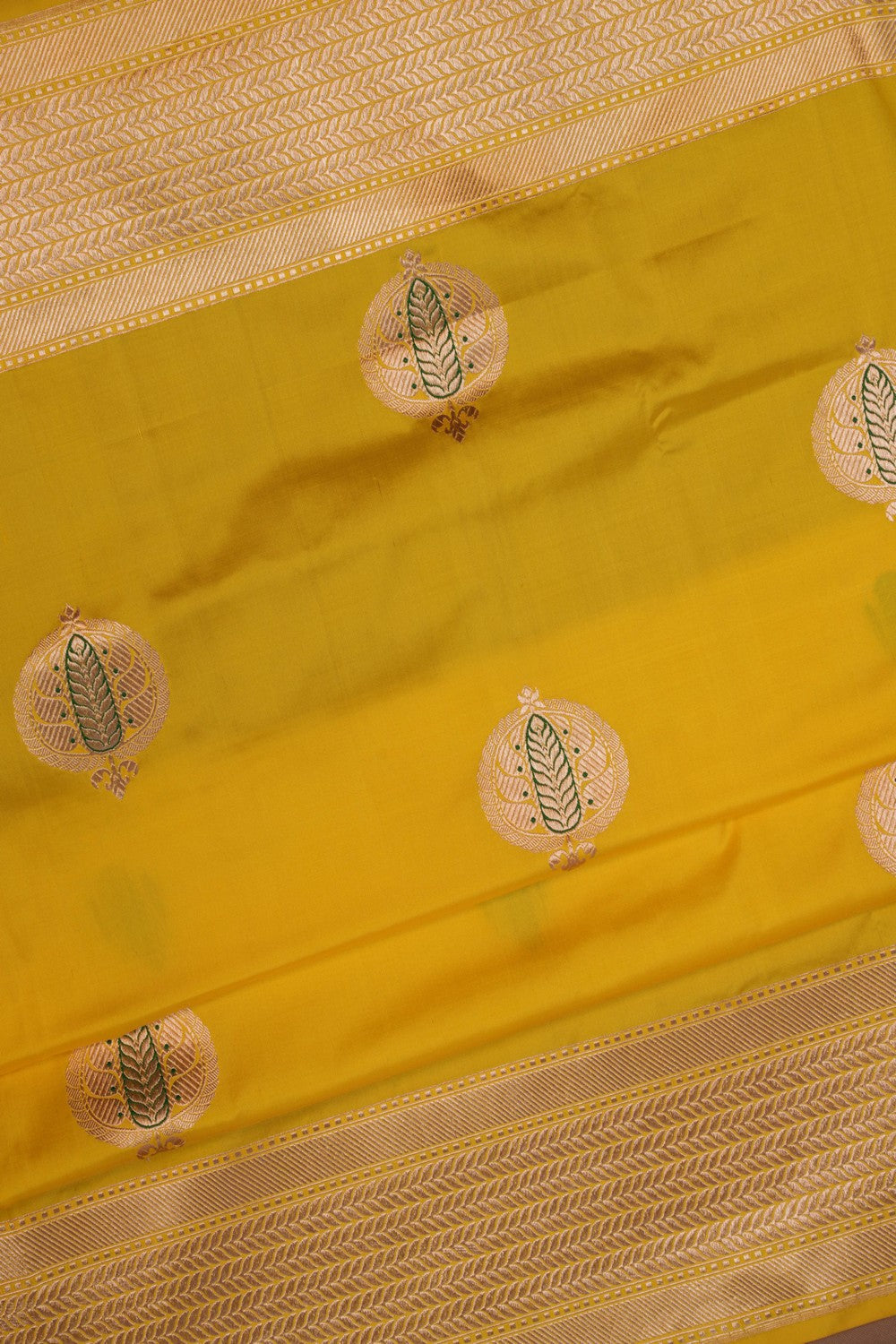 Banarasi Katan Silk Spring Yellow Saree