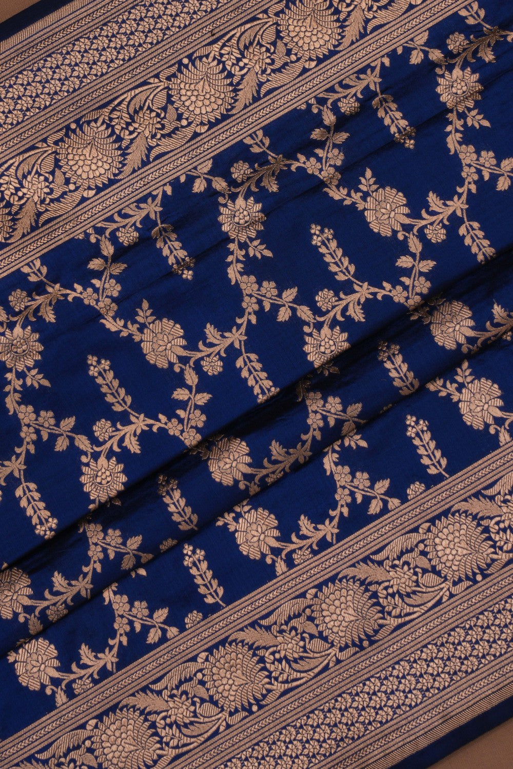 Banarasi Silk Brocade Indigo Blue Saree