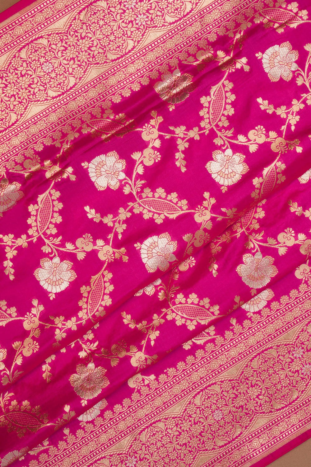 Banarasi Katan Silk Fuchsia Pink Saree