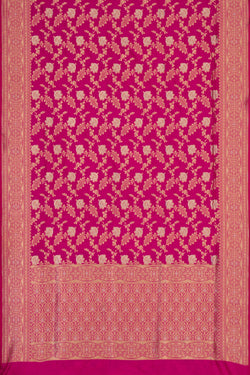 Image of Banarasi Katan Silk Fuchsia Pink Saree