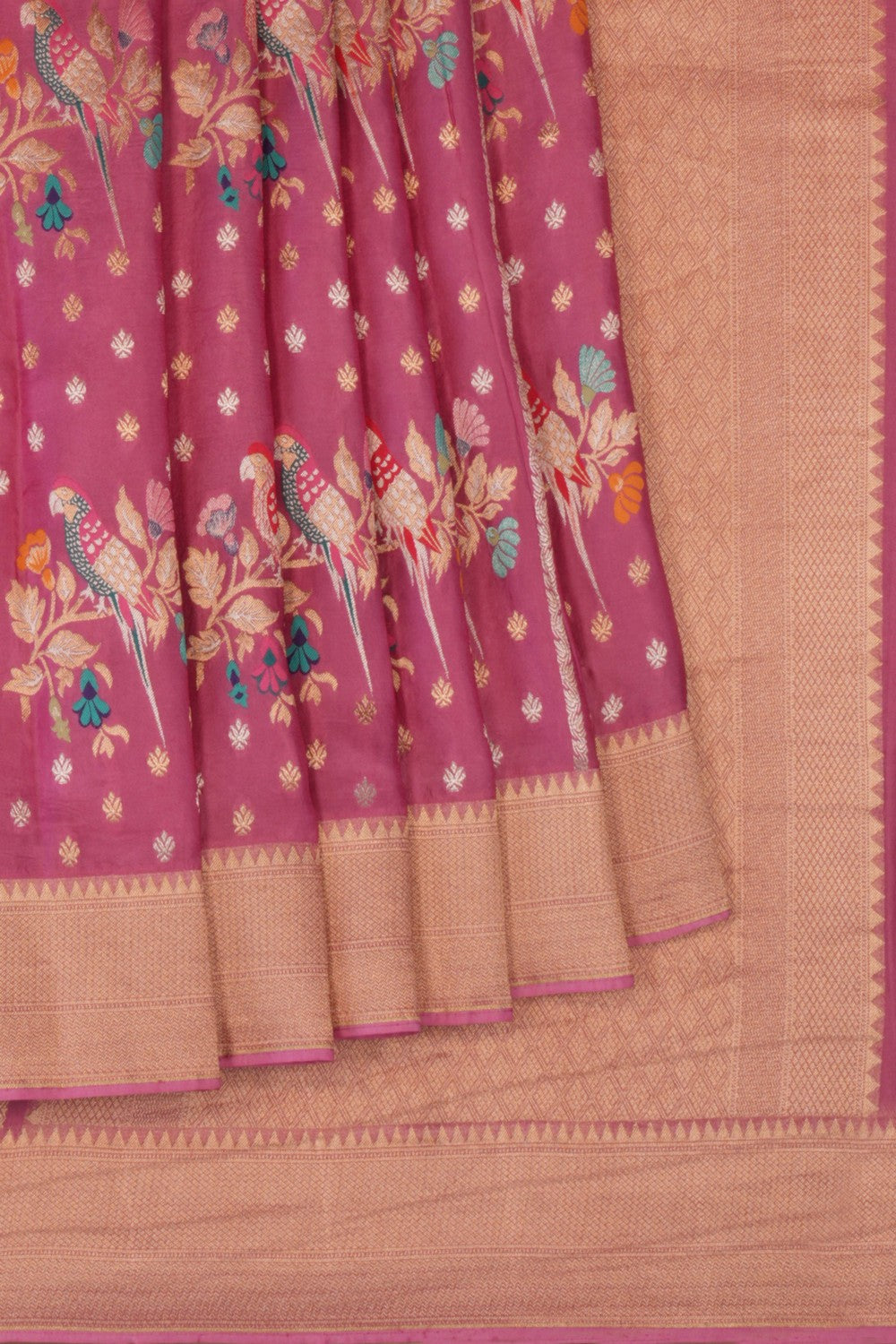 Banarasi Satin Silk Mauve Pink Saree