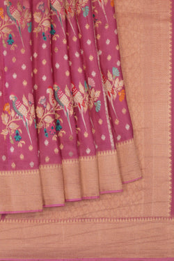 Image of Banarasi Satin Silk Mauve Pink Saree