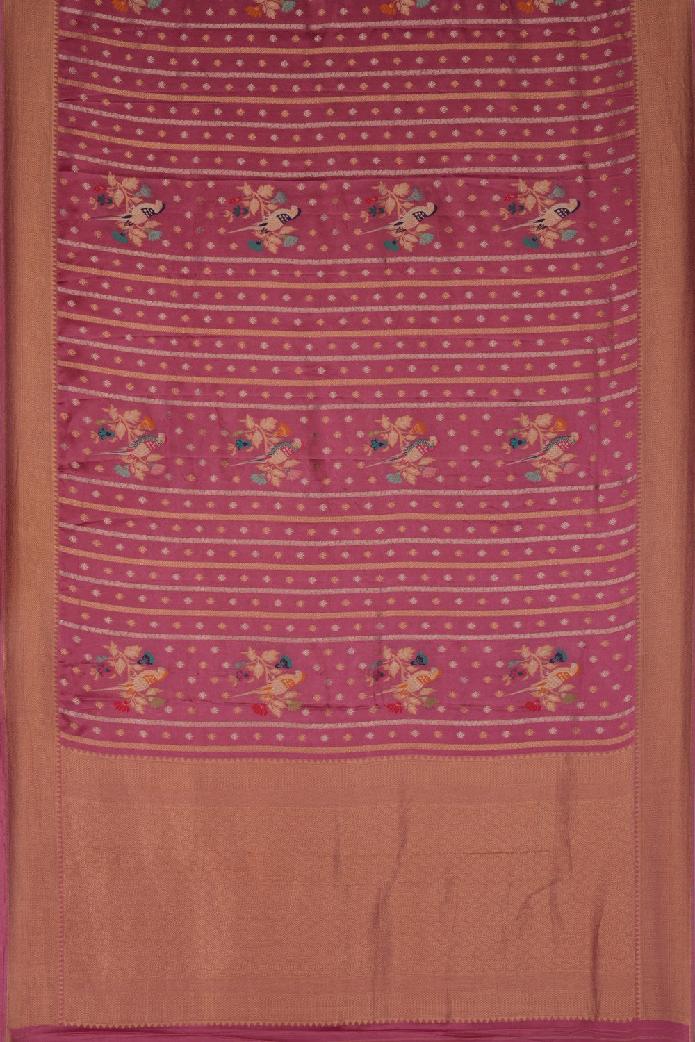 Banarasi Satin Silk Mauve Pink Saree