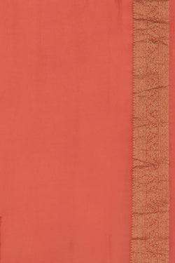 Image of Banarasi Satin Silk Coral Pink Saree