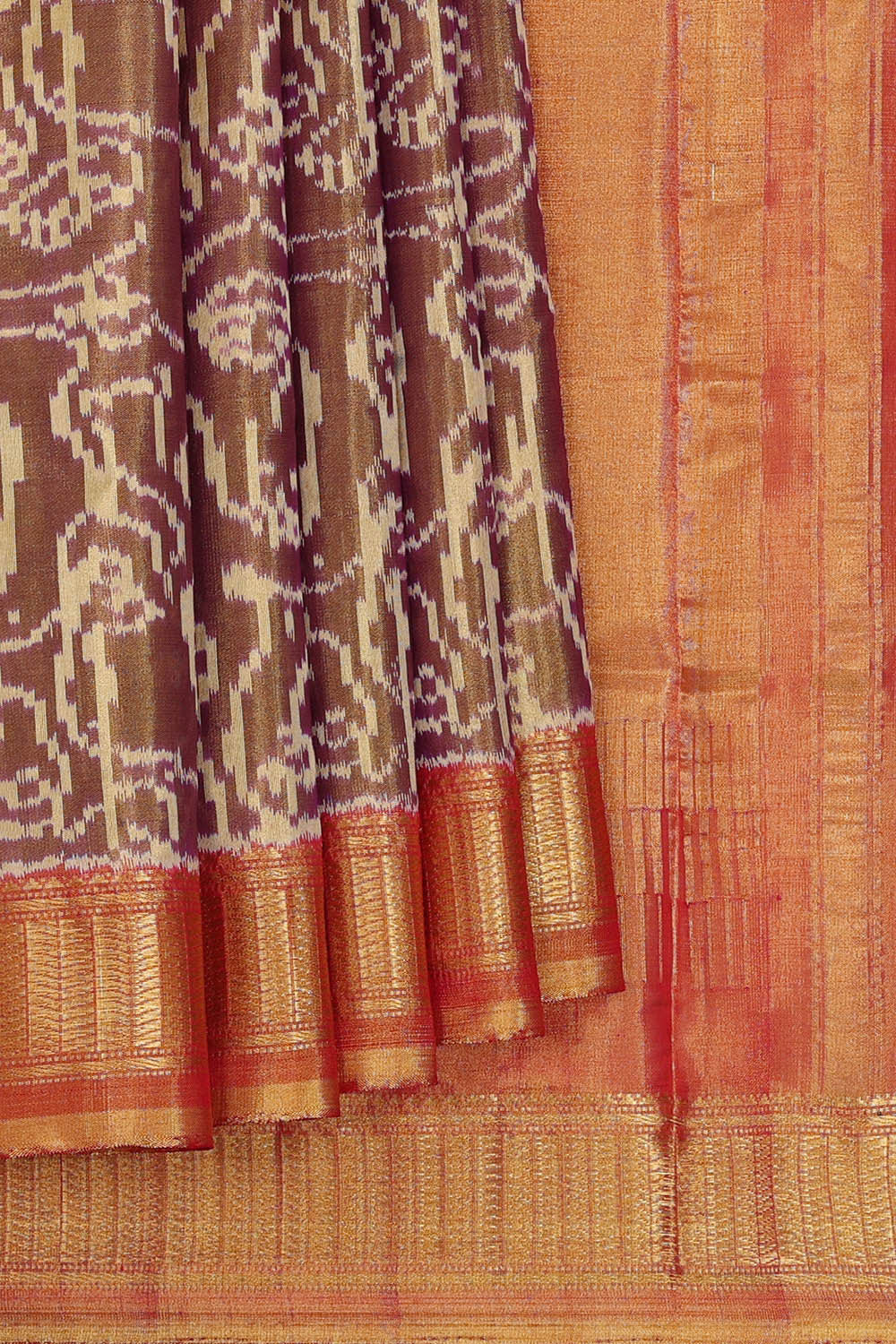 Image of Tissue Patola Violet Saree
