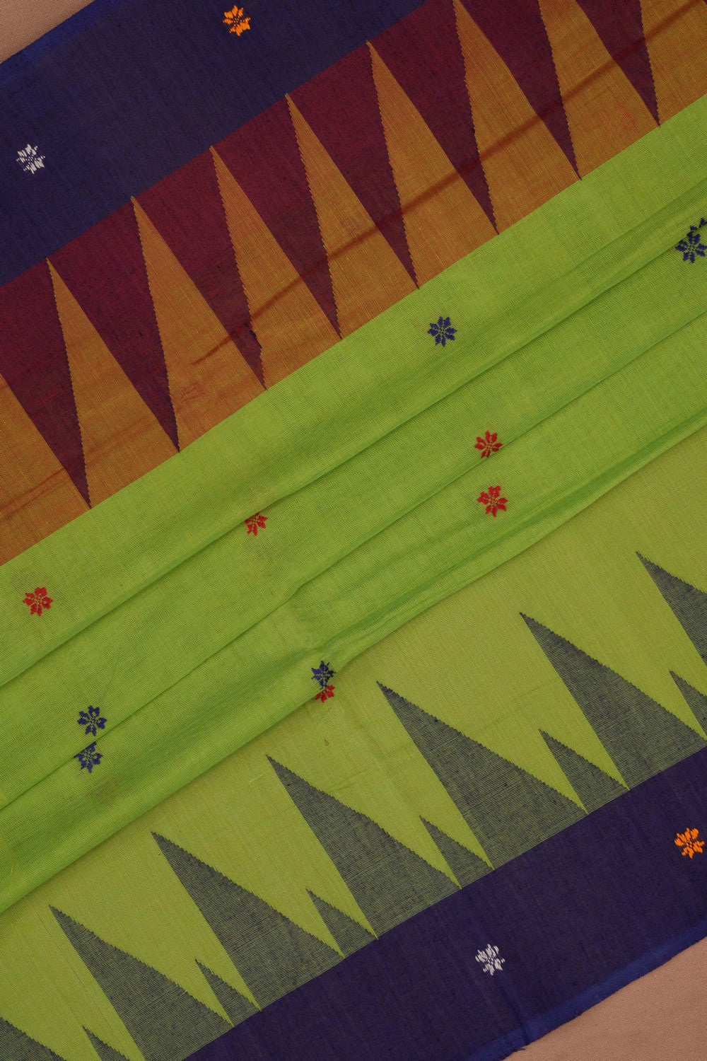 Image of Kanchi Cotton Green Saree