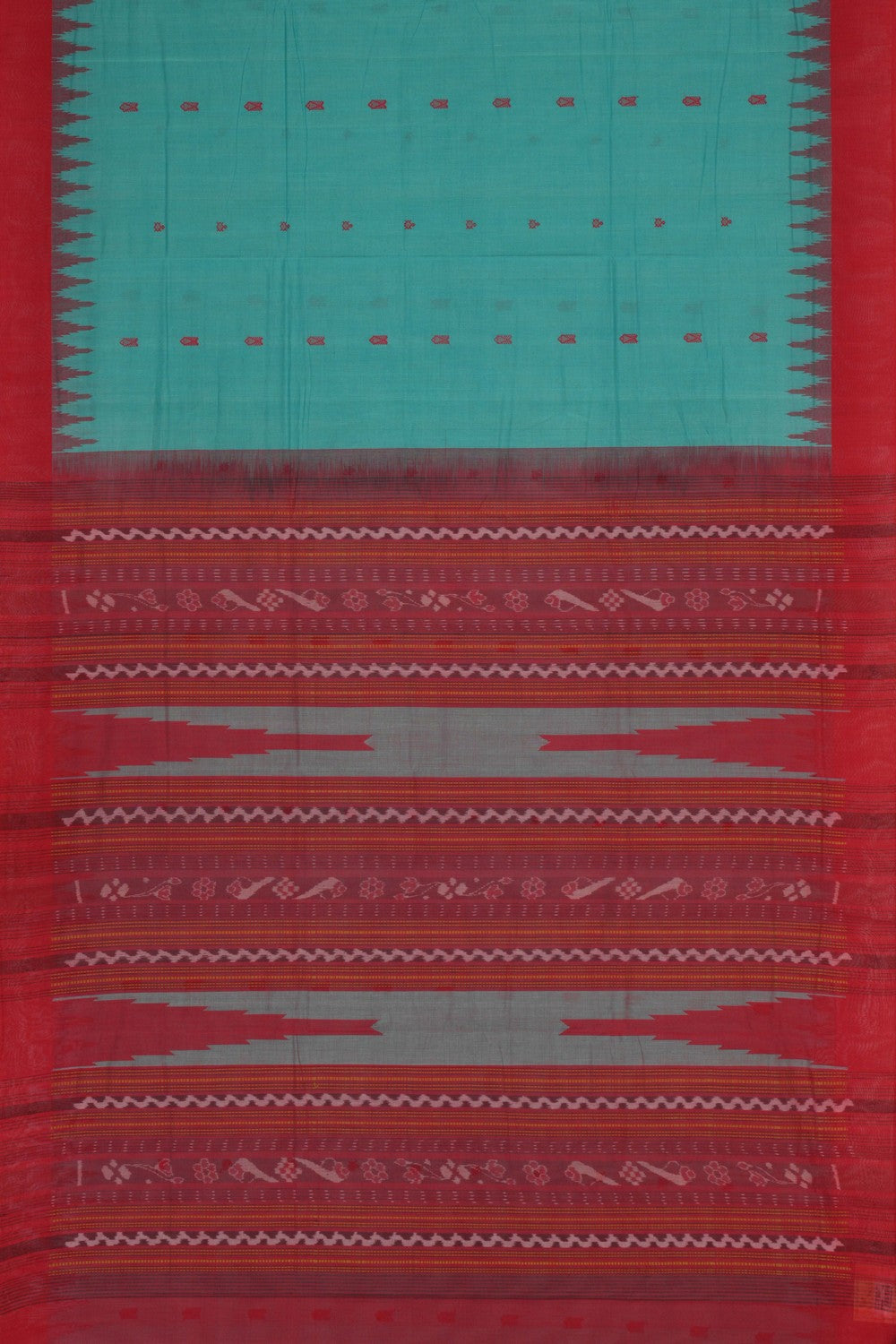 Image of Kanchi Cotton Sea Blue Saree