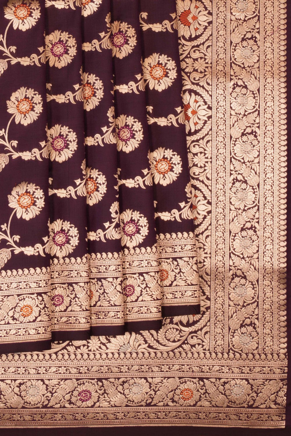 Image of Banarasi Katan Silk Violet Saree
