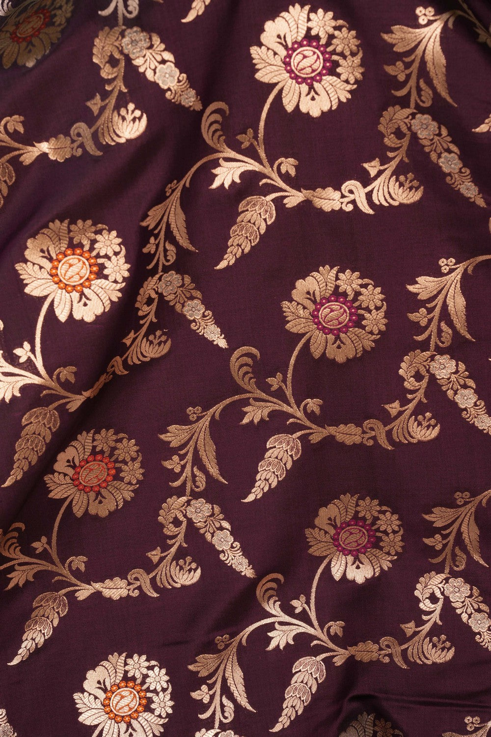 Image of Banarasi Katan Silk Violet Saree