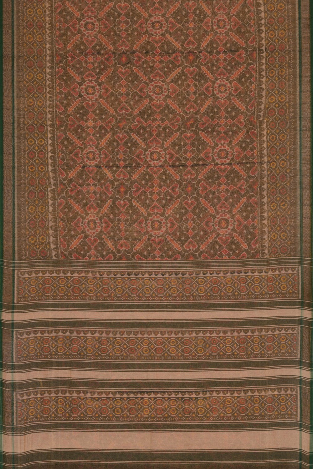 Image of Rajkot Patola Tissue Silk Green Saree