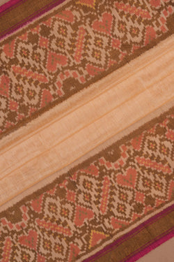 Image of Rajkot Patola Tissue Silk Off-White Saree