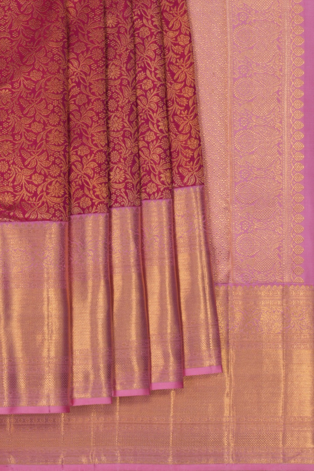 Image of Arani Silk Brocade Pink Saree