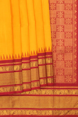 Image of Arani Silk Yellow Saree