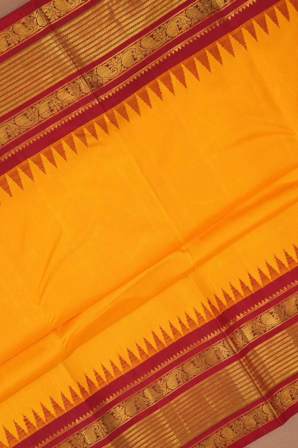 Image of Arani Silk Yellow Saree