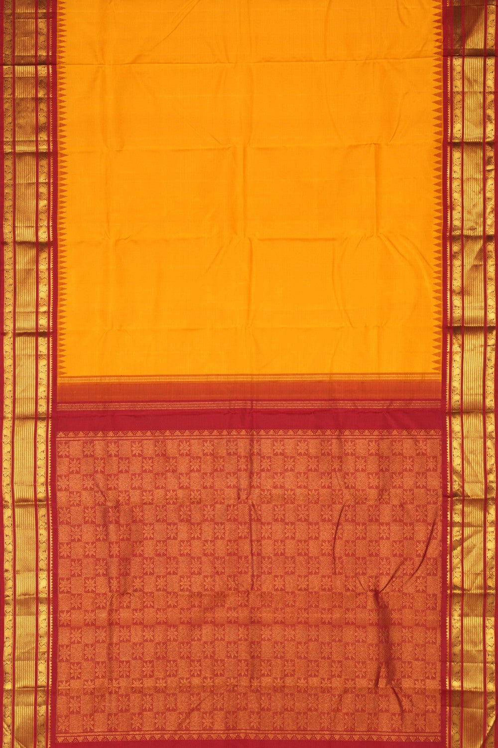 Image of Arani Silk Yellow Saree
