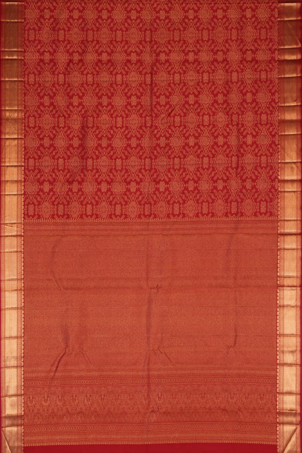 Arani Silk Brocade Red Saree