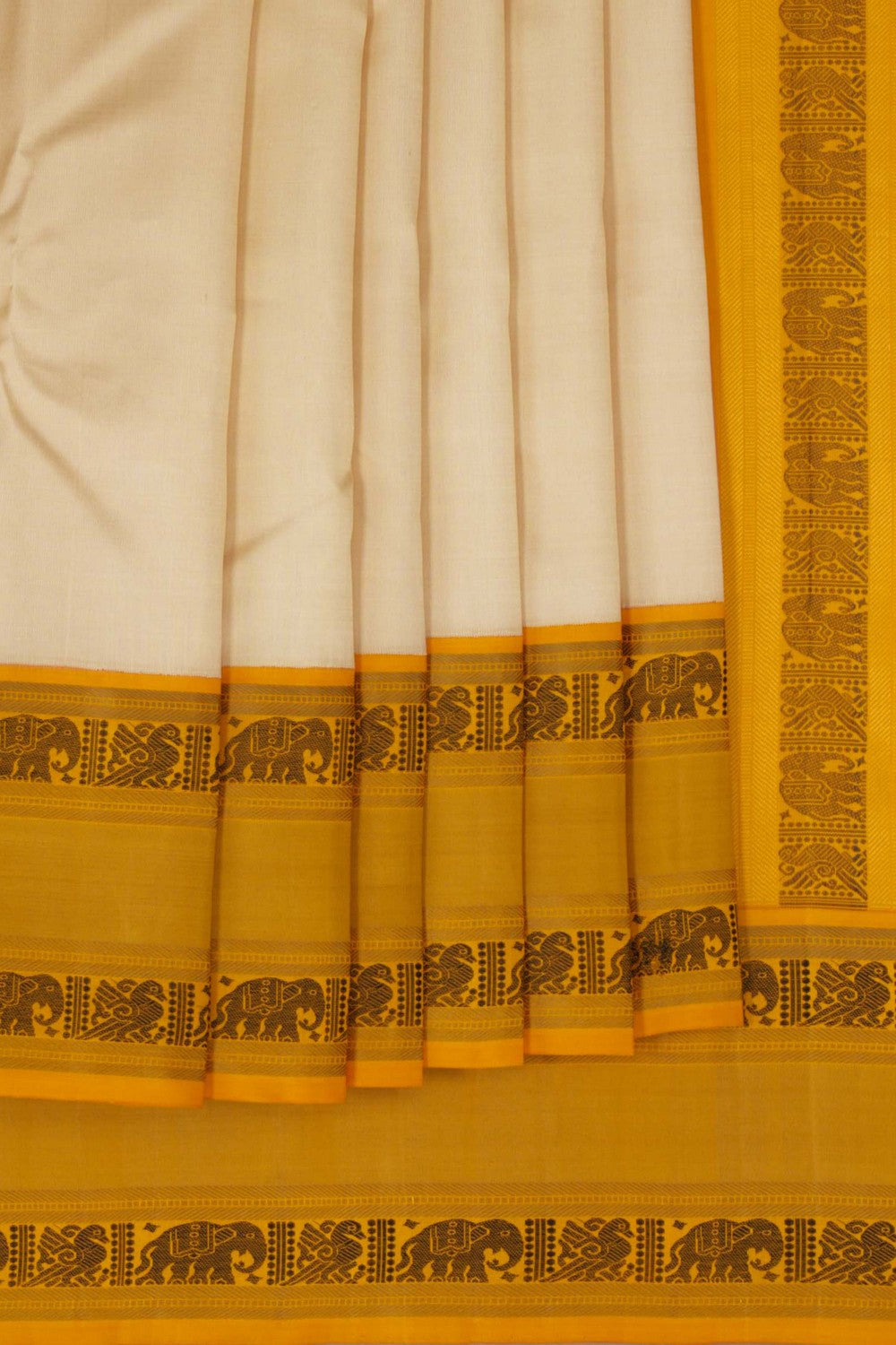 Arani Silk Cream Saree