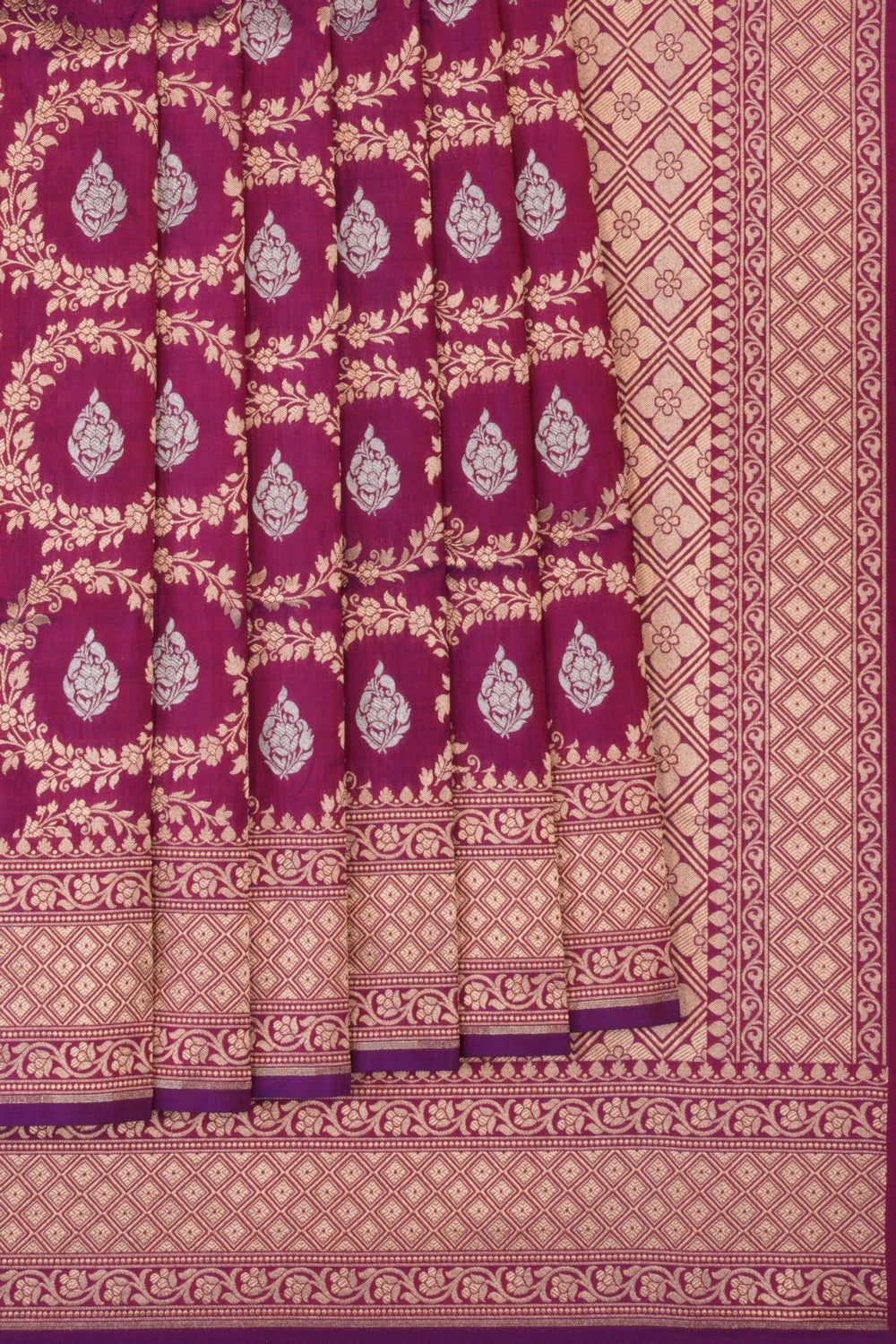 Image of Banarasi Katan Silk Violet Saree