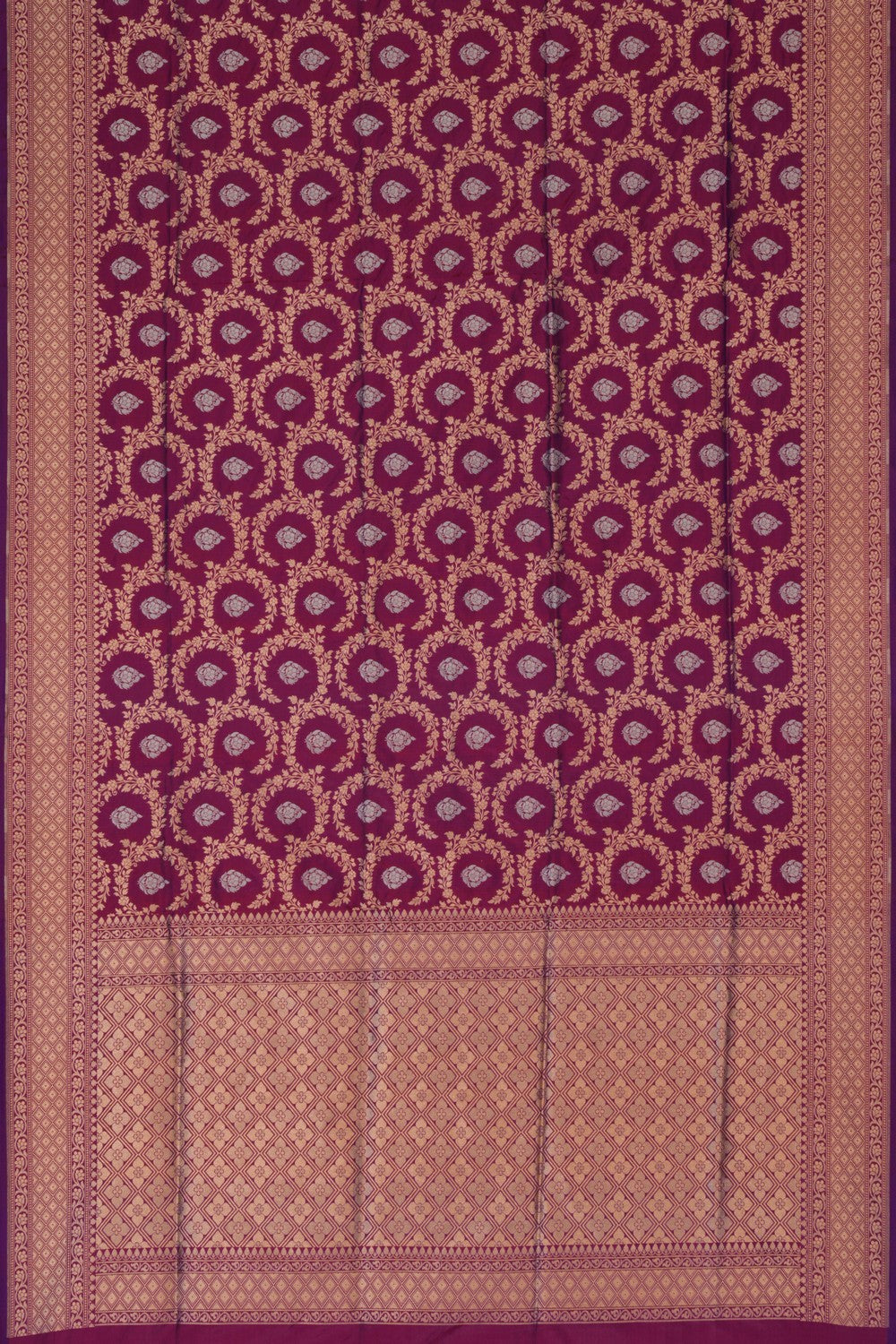 Image of Banarasi Katan Silk Violet Saree