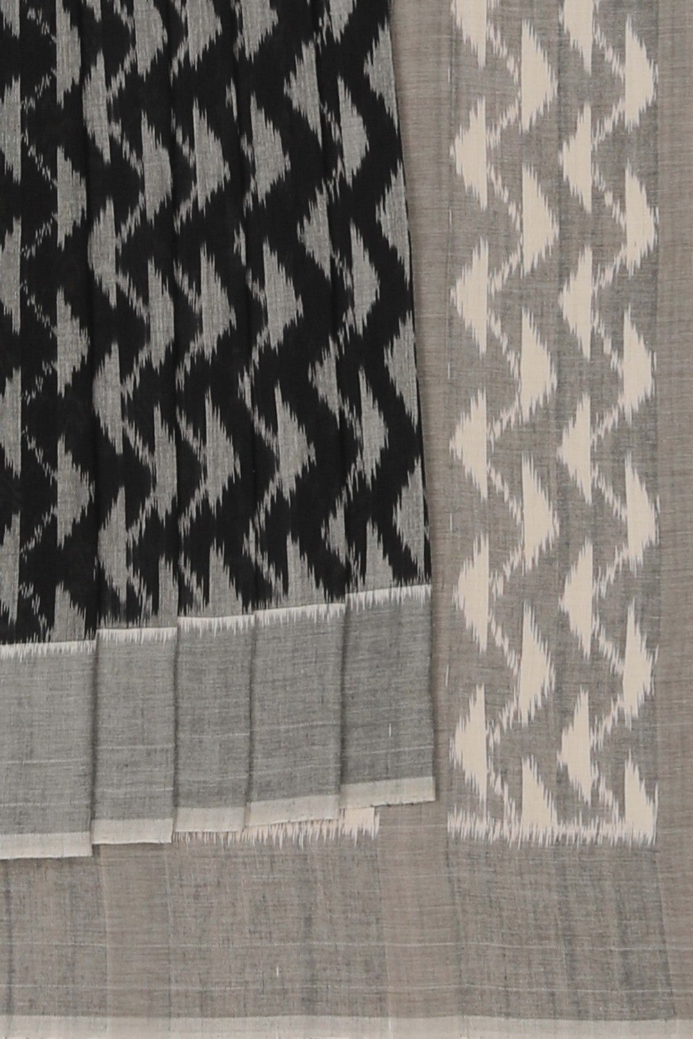 Pochampally Ikat Cotton Black Saree