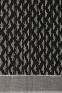 Image of Pochampally Ikat Cotton Black Saree