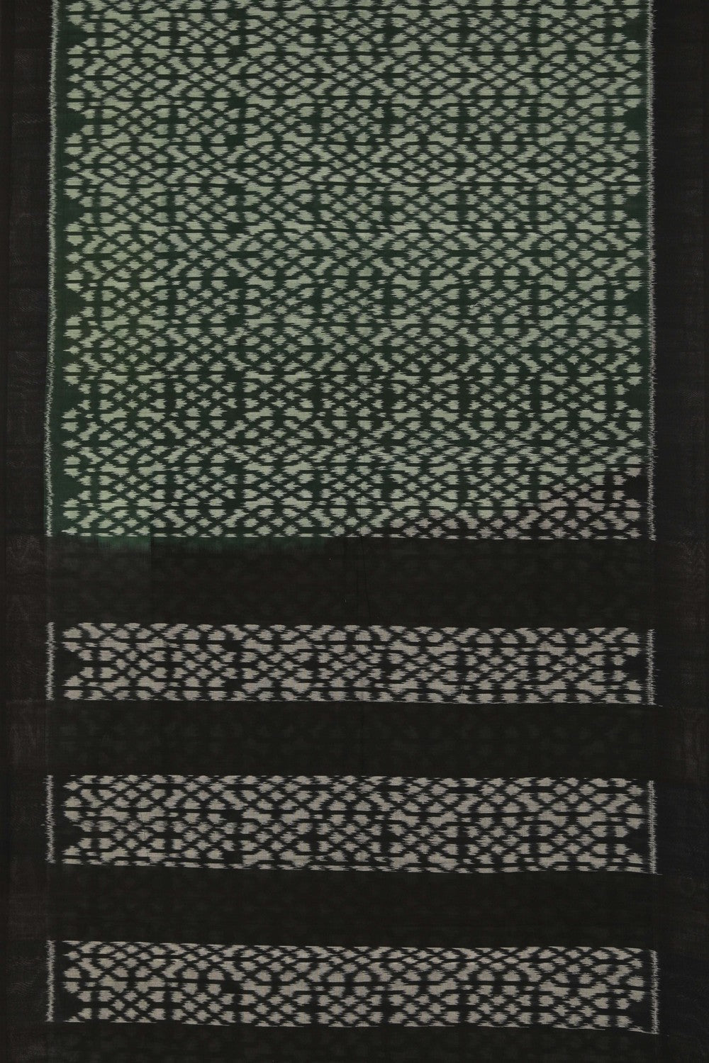 Image of Pochampally Ikat Cotton Green Saree
