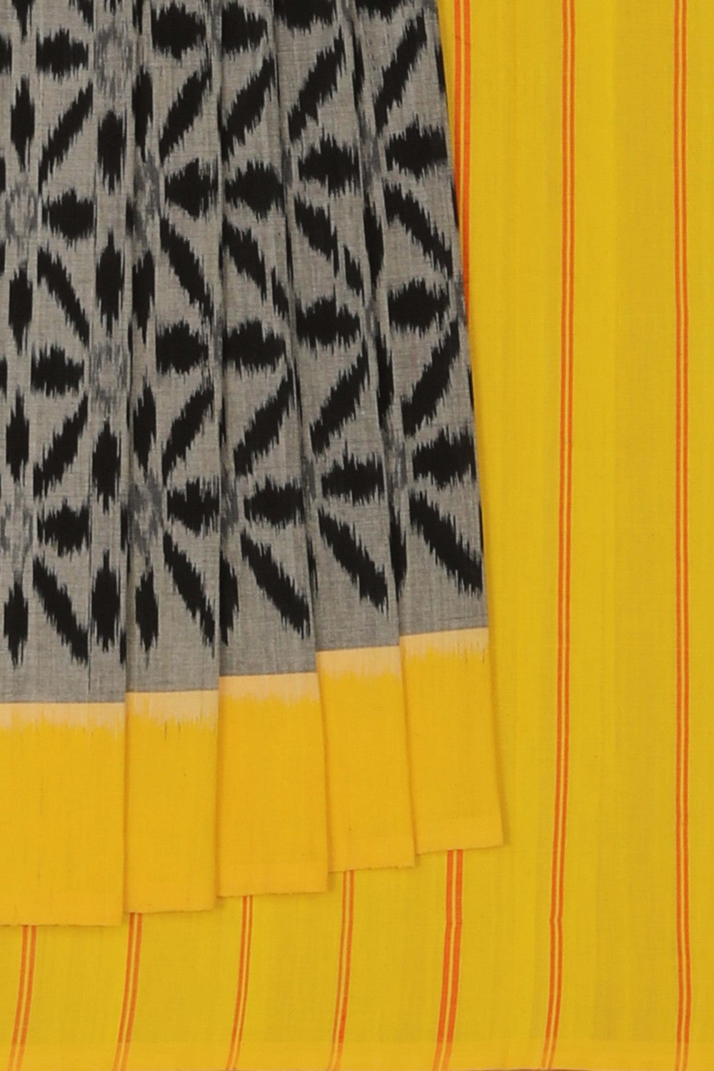 Pochampally Ikat Cotton Grey Saree
