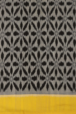 Image of Pochampally Ikat Cotton Grey Saree