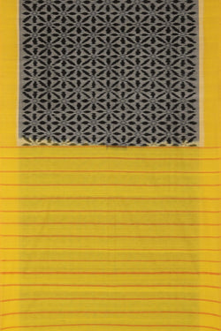 Image of Pochampally Ikat Cotton Grey Saree