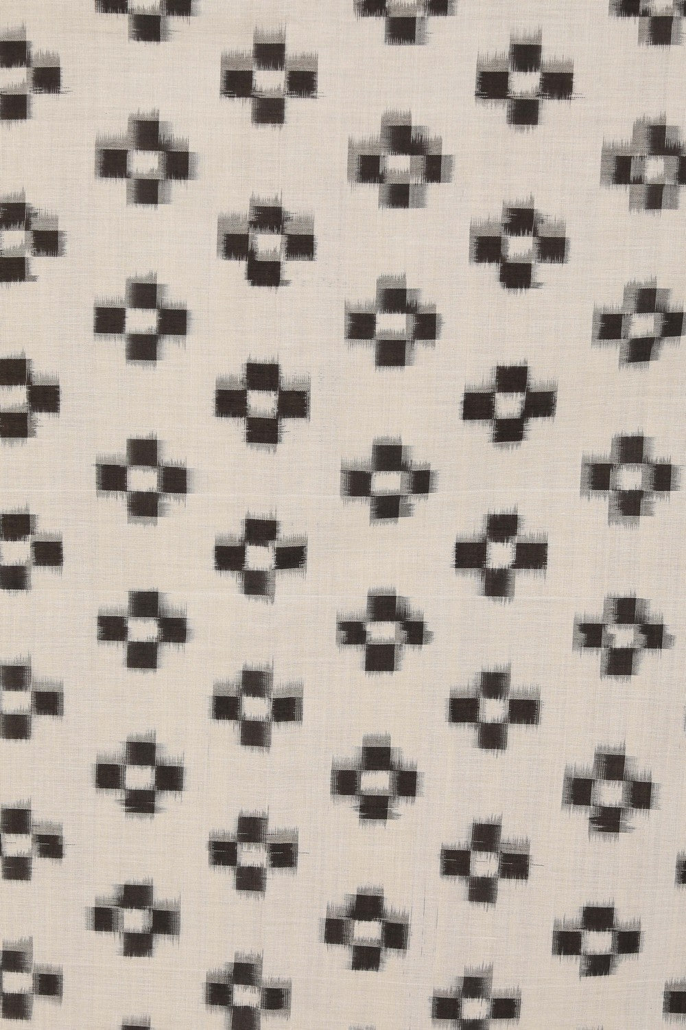 Image of Pochampally Ikat Cotton Off-White Saree