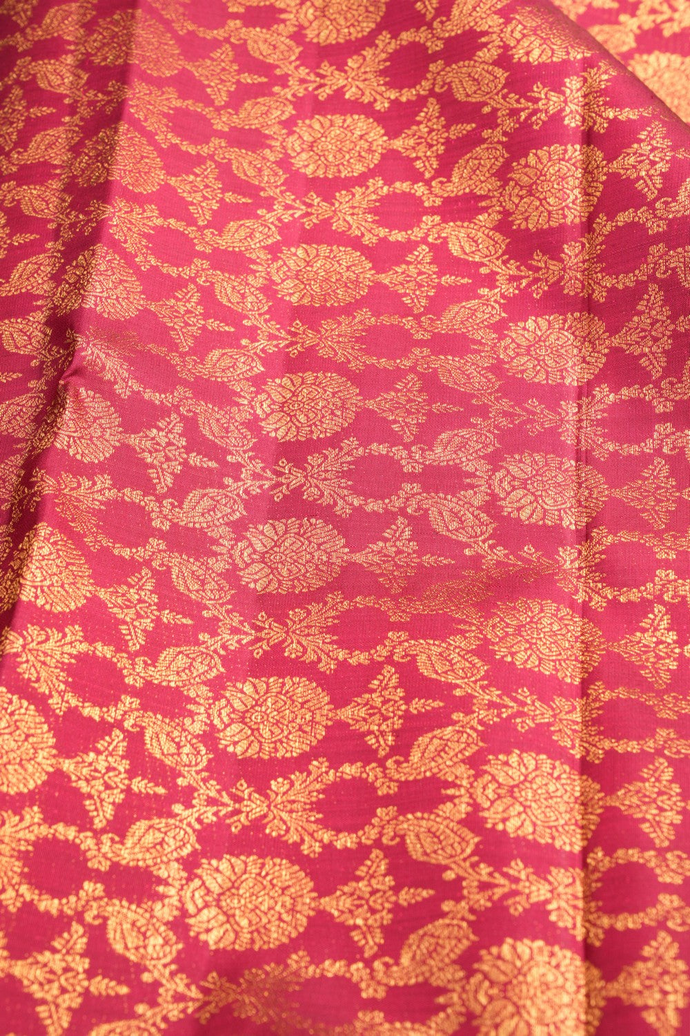 Kanchipuram Silk Brocade Plum Pink Saree