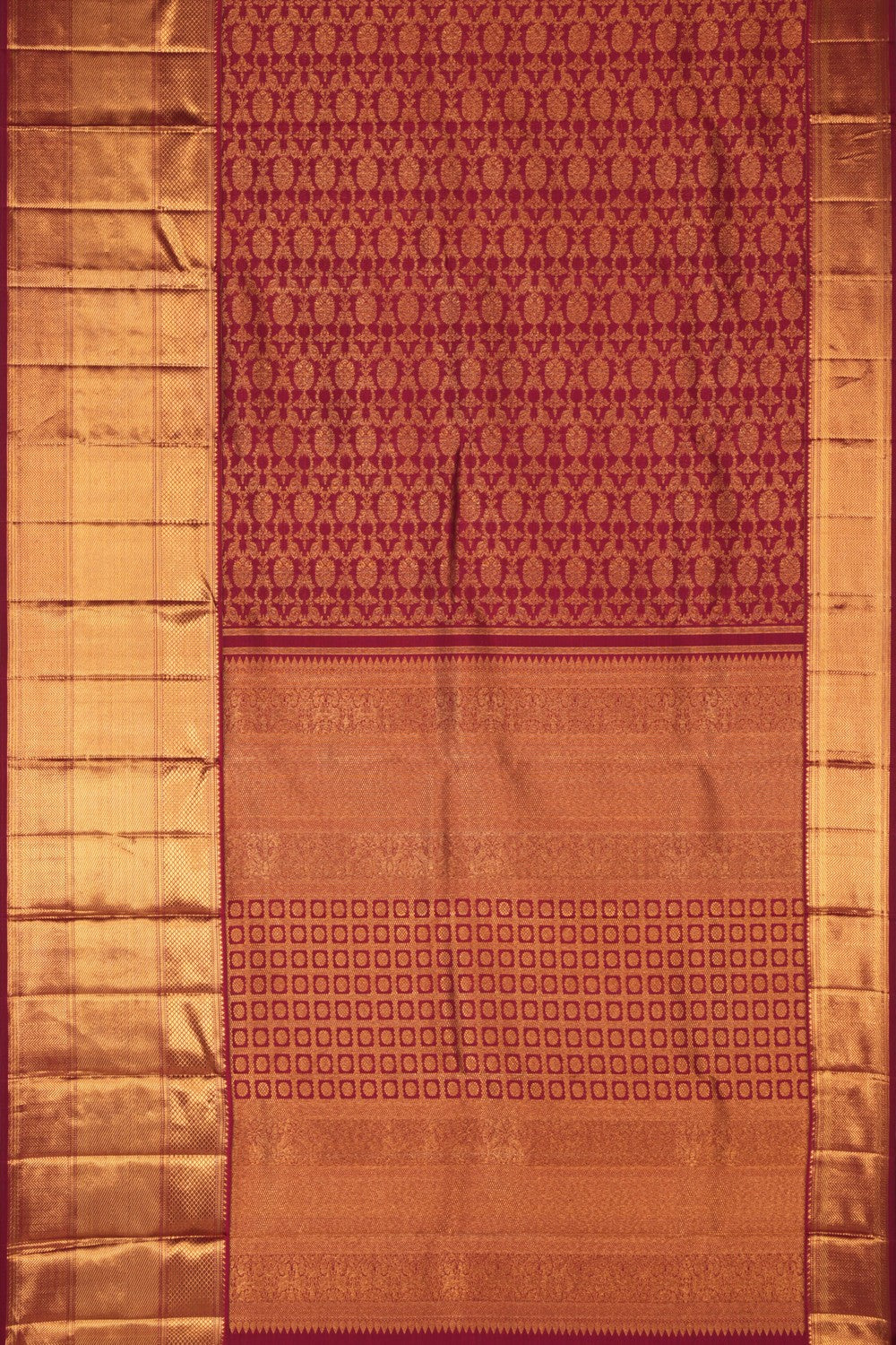 Kanchipuram Silk Brocade Plum Pink Saree