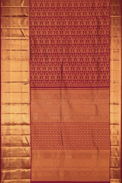 Image of Kanchipuram Silk Brocade Plum Pink Saree