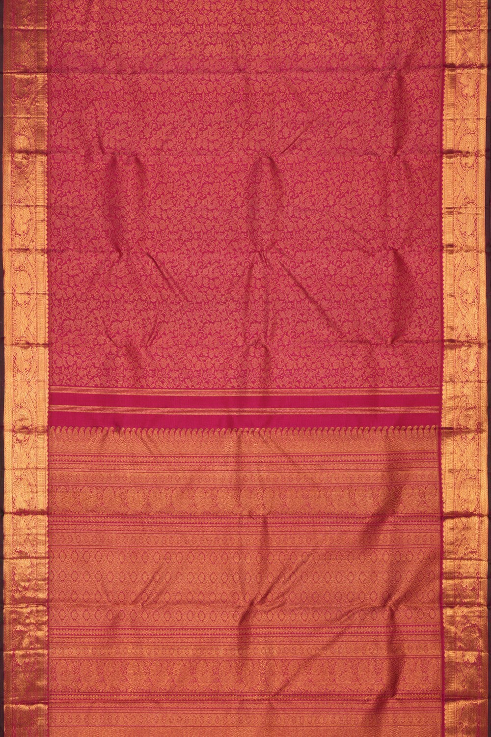 Kanchipuram Silk Brocade Pink Saree