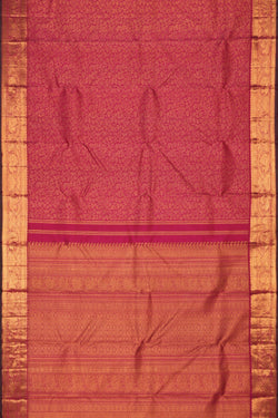 Image of Kanchipuram Silk Brocade Pink Saree