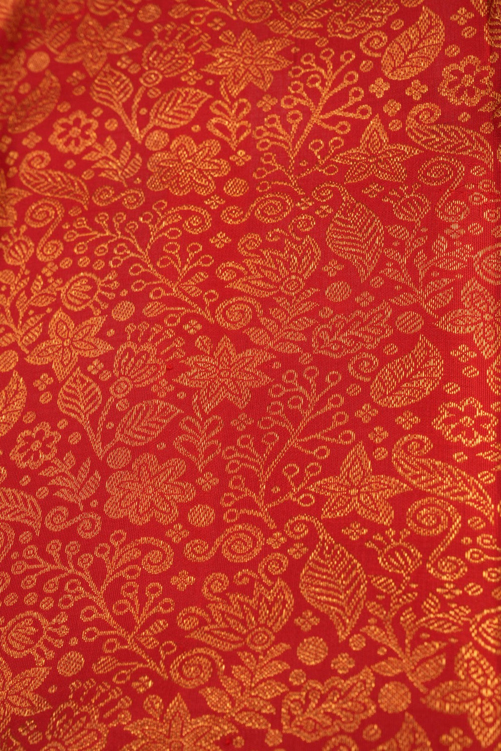 Image of Kanchipuram Silk Brocade Red Saree