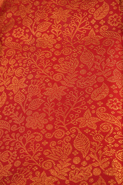 Image of Kanchipuram Silk Brocade Red Saree