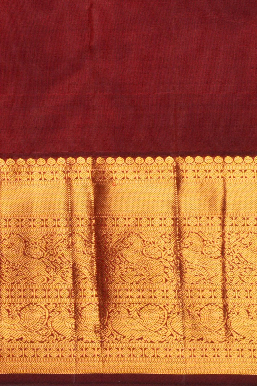 Kanchipuram Silk Brocade Maroon Saree